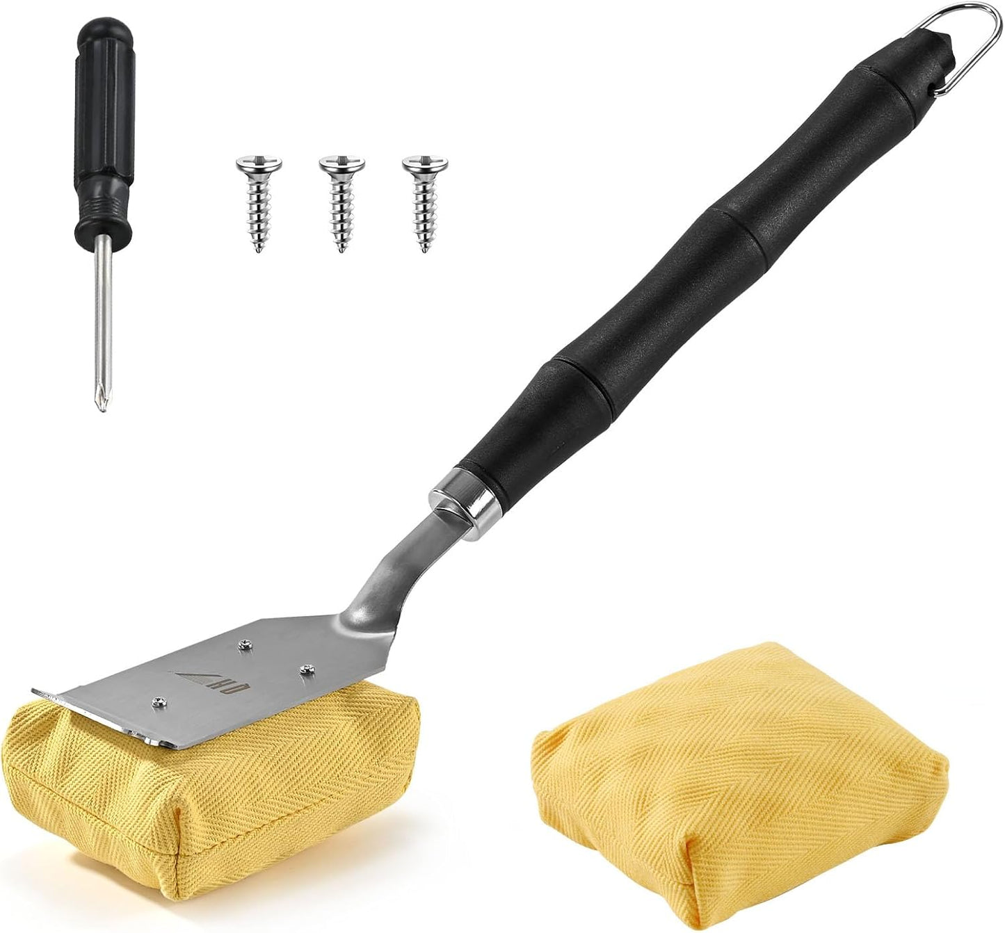 Grill Brush Bristle Free for Outdoor Grill, Steam BBQ Grill Cleaner Brush with Scraper, 1 Replaceable Cleaning Head, Grilling Accessories for Cast Iron, Stainless-Steel Grates, Porcelain