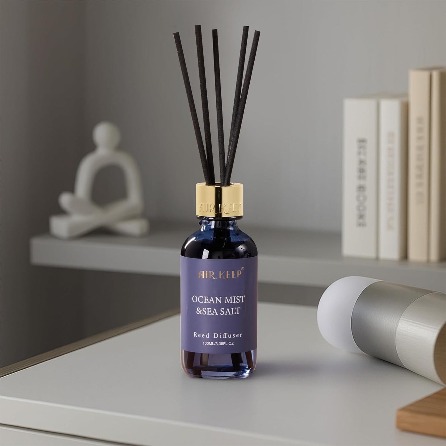 Airkeep Reed Diffuser Oil Set with Reed Sticks,Vanilla Aromatherapy Oil Scent Diffuser for Home Office Bathroom Decoration Perfume and Gifts 3.38 oz/100ml