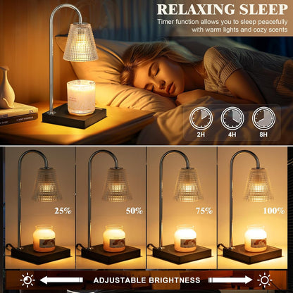 Hong-in Candle Warmer Lamp with Timer-Dimmable Adjustable Height Candle Lamp Warmer, Birthday Gifts for Women Mom Her, Housewarming Office Home Decor,Wax Warmer for Scented Wax Jar Candles