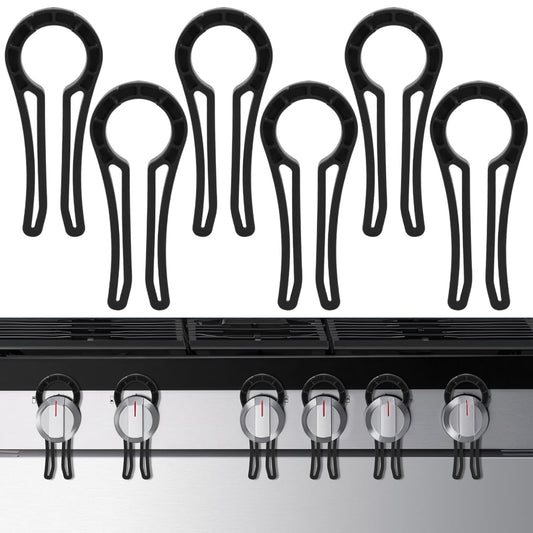 Stove Knob Locks for Kids Safety (6 Pack, Black) – Universal Fit for 0.1"-0.46" Gaps, Baby Proof Stove Knob Covers for Gas & Electric Stoves, Prevent Gas Leak & Burns