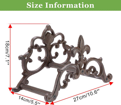 OwnMy Cast Iron Garden Hose Holder Heavy Duty Wall Mount Water Hose Reels Holder, Decorative Water Hose Hanger Garden Hose Storage Organizer Rack for Outdoor Lawn Yard, 10"L x 4.7"W x 6.5"H