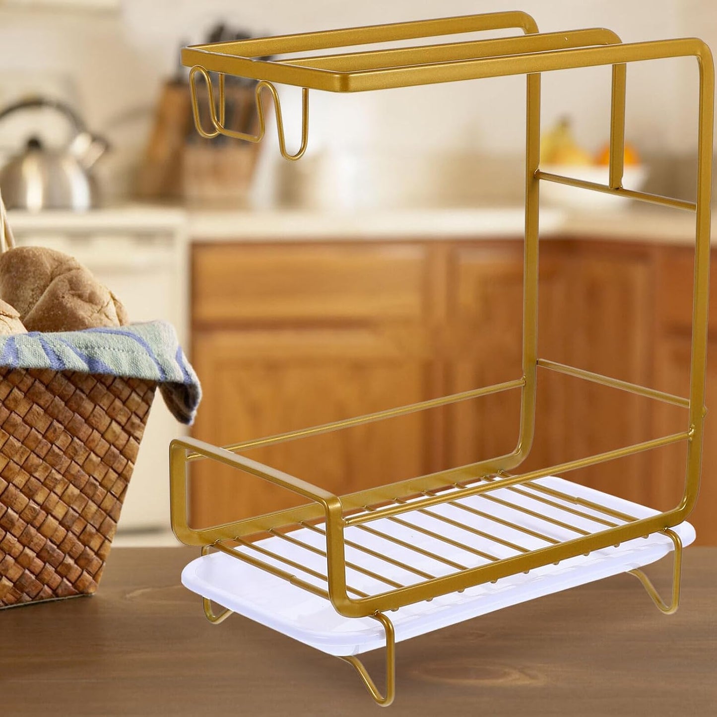 Healeved Multi-Functional Sponge Holder Dishcloth Drying Rack for Kitchen Sink Wall-Mounted Organizer for Wiping Cloth and Cleaning Supplies Space-Saving Storage