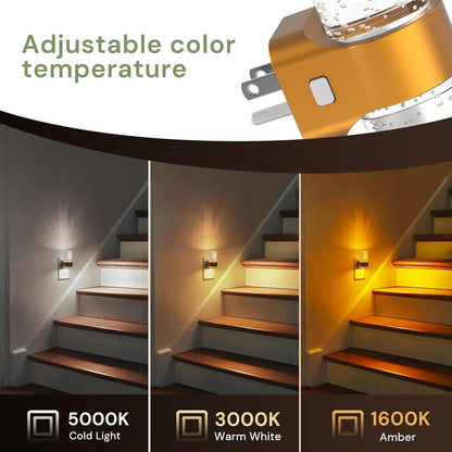 L LOHAS LED Night Light,Dimmable Night Lights Plug into Wall, 2 Pack Acrylic Nightlight with 0-100 LM Adjustable Brightness, 3000K Plug in Night Light with Dusk to Dawn Sensor, for Bathroom Hallway