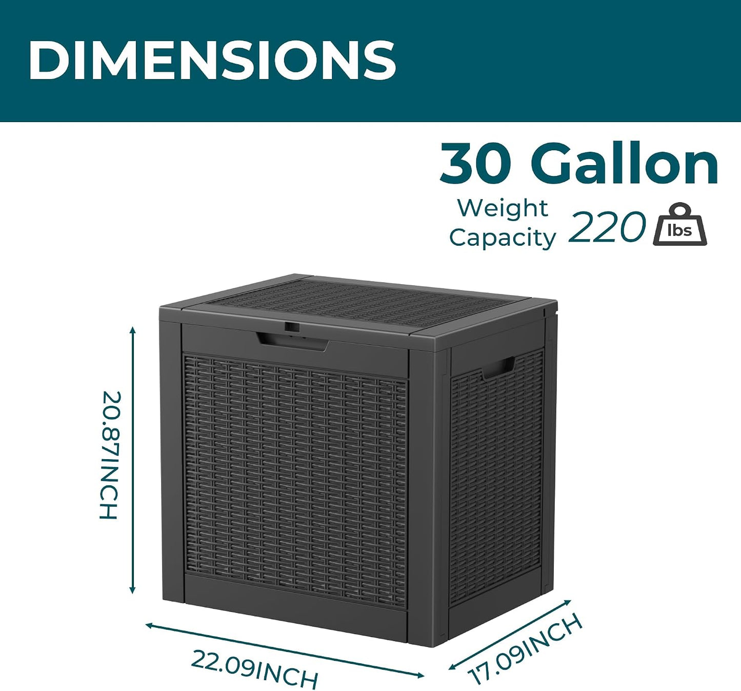 50Gal Outdoor Storage Box Anti-Theft Delivery Box Lockable Deck Box | Heavy-duty UV & weatherproof resin for secure parcel drop, patio cushion storage, garden tools & porch package organization