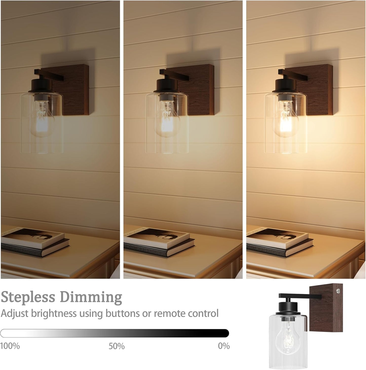 Battery Operated Wall Sconce Set of 2, Black Rechargeable Wall Lights with Timer Function, Easy Install Dimmable Wireless Wall Lamps Sconces Wall Decor for Living Room Bedroom Hallway, Emergency 3000K