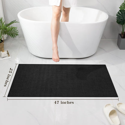 chakme Bathroom Rugs Mat 24x17, Ultra Thin Non Slip Bath Mat Small Quick Dry Absorbent Bath Mat for Bathroom Floor, (Dark Beige, 24"x17")