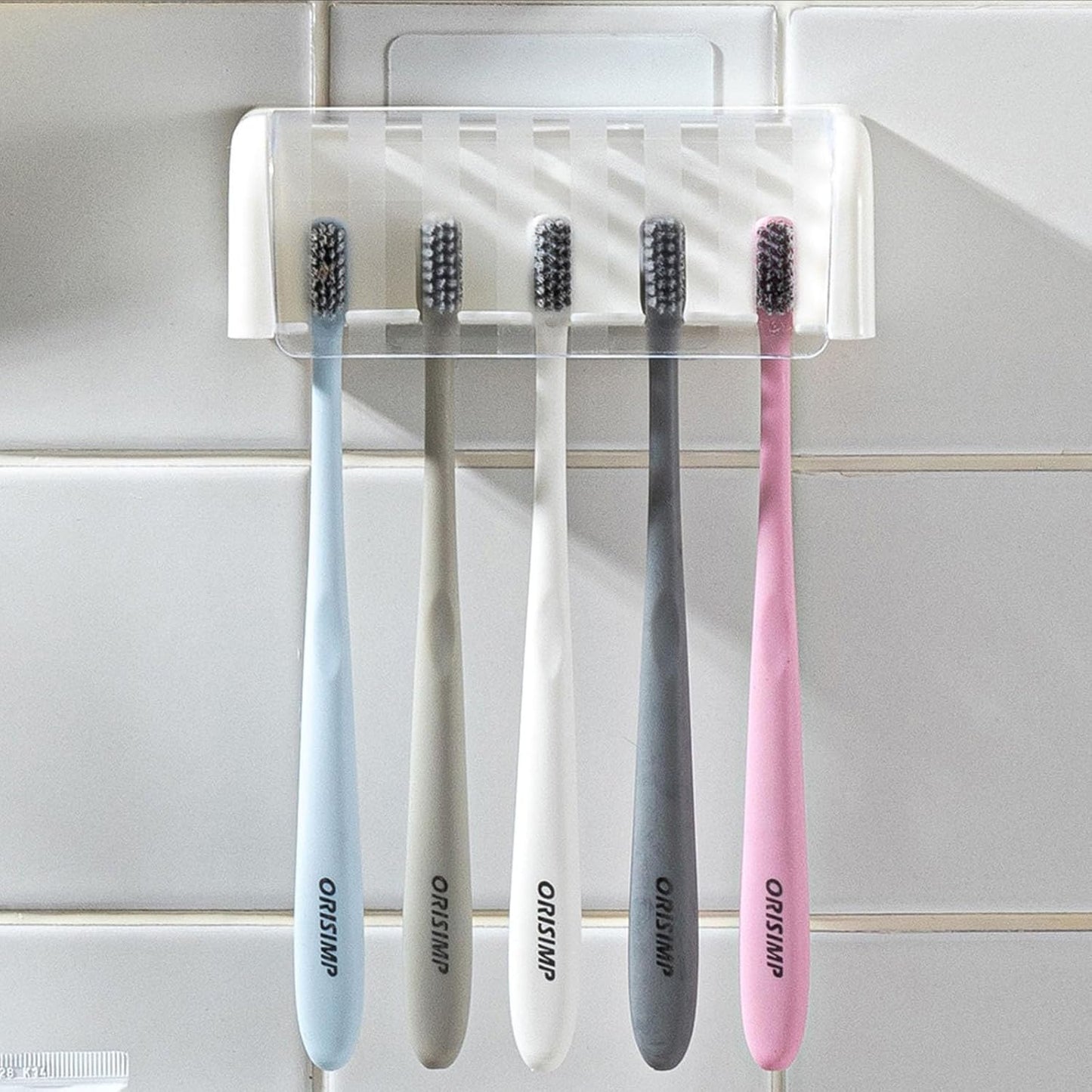 Toothbrush Holders for Bathrooms,Kids Toothbrush Holders with Cover,5 Slots Electric Tooth Brush Holder Wall Mounted Toothbrush Organizer,Shower Restroom Bathroom Accessories (White)
