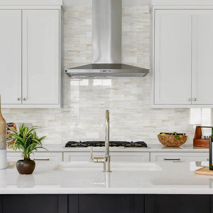 Vamos Tile 100-Piece Glossy Dolomite White Peel and Stick Backsplash Tile,3''x6'' PVC Subway Tile with White Grout, Stick on Backsplash for Kitchen/Bathroom/Fireplace