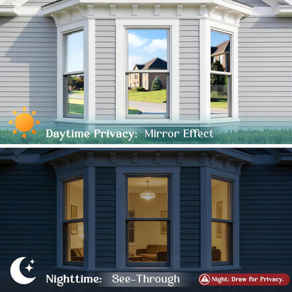 Haton Window Privacy Film, Stained Glass Rainbow Film Decorative Window Clings, Static Cling Sun Blocking Stickers Decals Coverings Tint for Home Heat Control, Non-Adhesive 17.5" x 78.7"