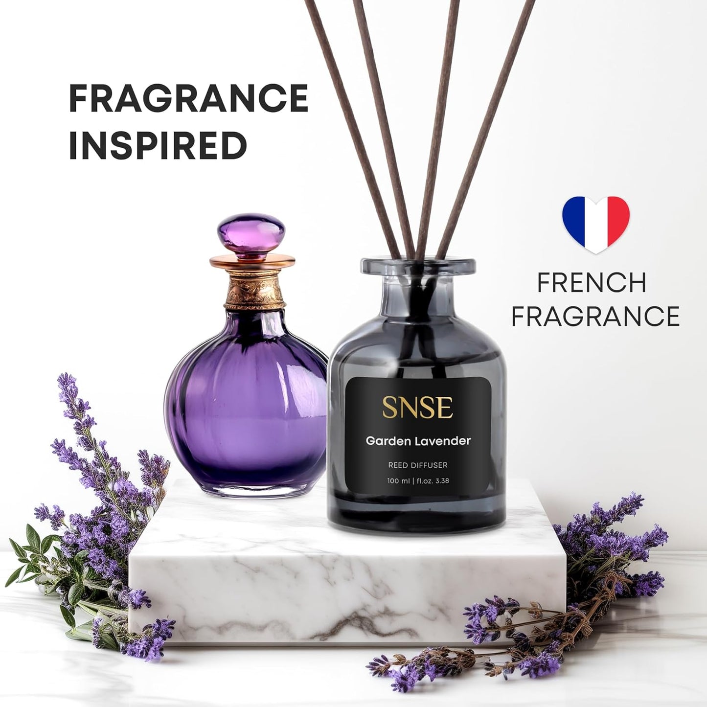 SNSE Clean Linen Reed Diffuser Set | 3.38 oz Scent Fragrance Oil Diffuser for Bedroom, Bathroom, Home Décor and Gift, Decorative Air Fresheners with Sticks