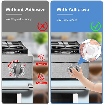 5 Pairs Replacement Transparent Tape for Stove Knob Safety Covers, Strong Acrylic Adhesive for Child Proof Stove Knob Covers, Premium Double Sided Tape for Oven Knob Covers - Universal Fit/No Wobbling