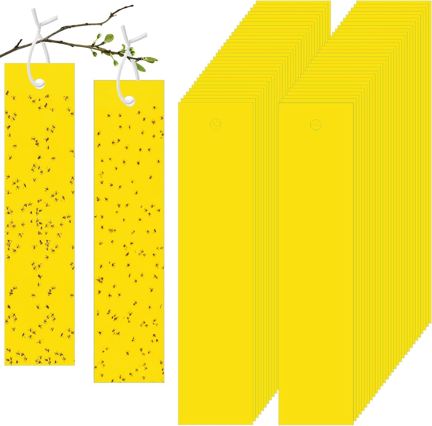 250 Pack Yellow Sticky Fly Traps for Gnats Indoor Outdoor with Twist Ties Double Sided Hanging Fly Paper Strips for Plant Insect Mosquitoes Fruit Flies Garden Farm Kitchen (2 x 10 Inch)