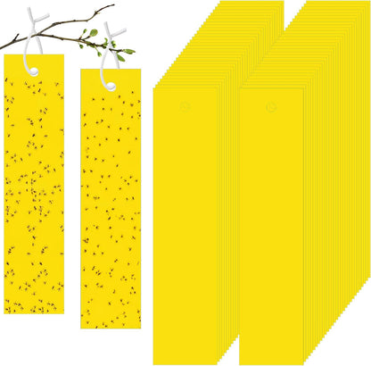 250 Pack Yellow Sticky Fly Traps for Gnats Indoor Outdoor with Twist Ties Double Sided Hanging Fly Paper Strips for Plant Insect Mosquitoes Fruit Flies Garden Farm Kitchen (2 x 10 Inch)