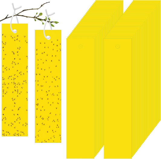 250 Pack Yellow Sticky Fly Traps for Gnats Indoor Outdoor with Twist Ties Double Sided Hanging Fly Paper Strips for Plant Insect Mosquitoes Fruit Flies Garden Farm Kitchen (2 x 10 Inch)