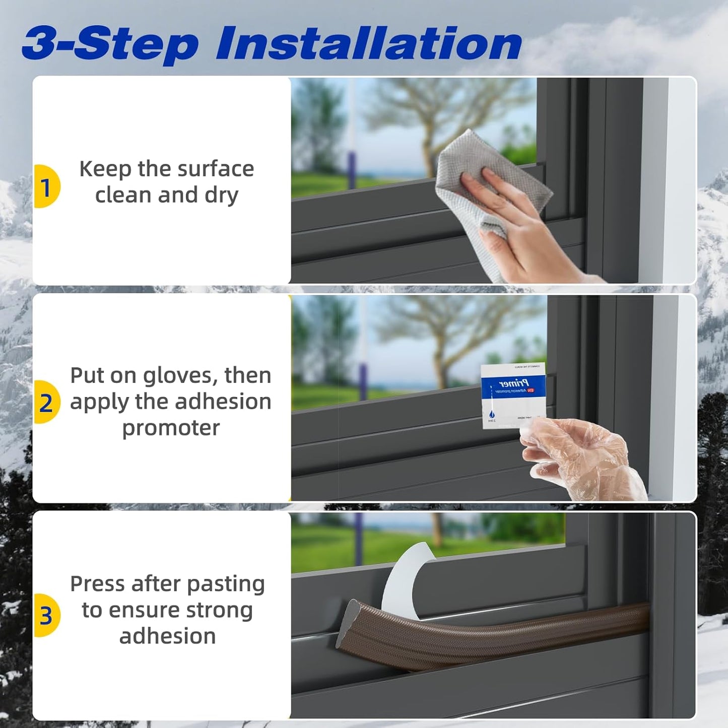 Weather Stripping Door Seal Strip for Door Frame,Window Insulation for Winter,Doors Soundproofing Gap Filler,Window Sealer Exterior Doors Weather Stripping,Foam Windows Draft Stopper (White,118'')