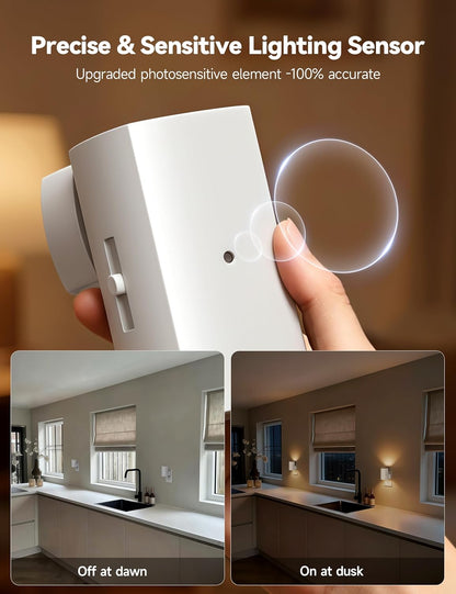 Brightown 2 Pack Night Lights Plug Into Wall, Modern Night Light with Rotating Plug, Dusk to Dawn Sensor, 0-100LM Stepless Dimming Nightlights, Home Decor for Hallway Bedroom Bathroom, Soft White