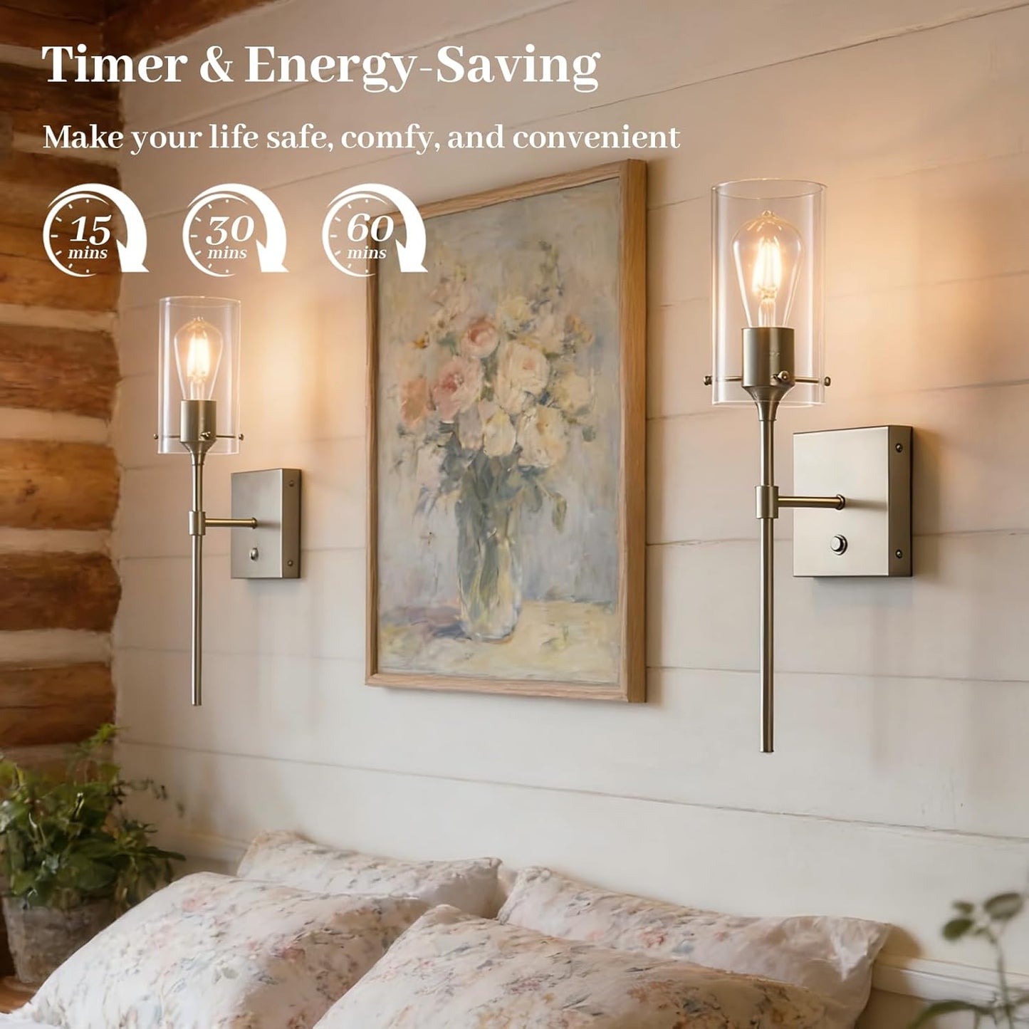 Wireless Wall Sconces with Remote Control, Black Battery Operated Wall Sconces Set of 2, Rechargeable Dimmable Wall Light for Bedroom Living Room Bathroom Hallway Entryway Stairwell,3 Colors