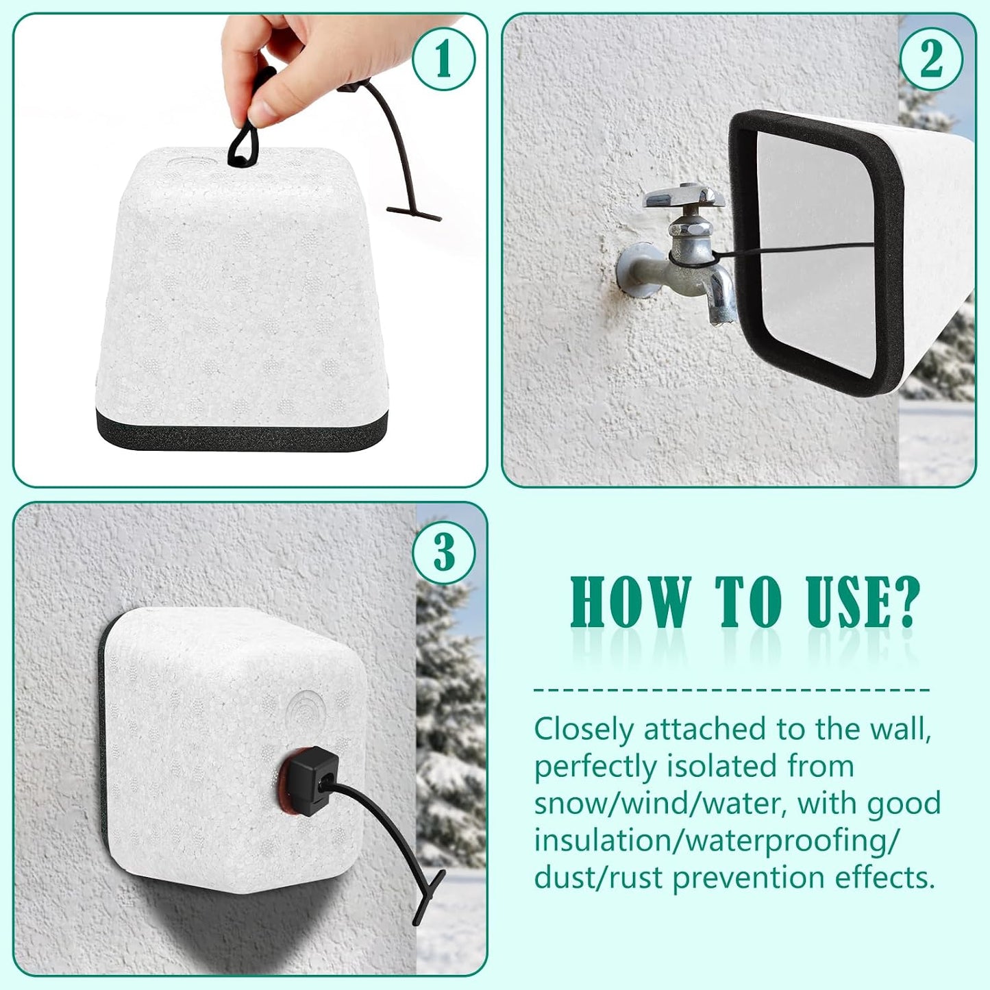 2 Pack Outdoor Faucet Covers for Winter, Heavy Duty Faucet Spigot Covers Winter Insulated, Reusable Outdoor Faucet Covers Hose Bib Covers for Winter Freeze Protection (Red)
