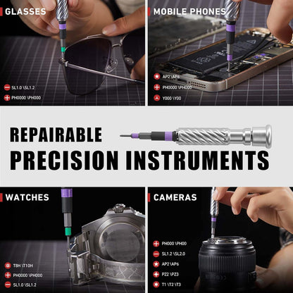 VMAN Ratchet Screwdriver Set, magnetic Screwdriver sets, S2 Steel Bits, DIY Combination Flexible Shaft, Suitable for Furniture Assembly, Precision Electrical Appliance Repair, Bicycle Tools