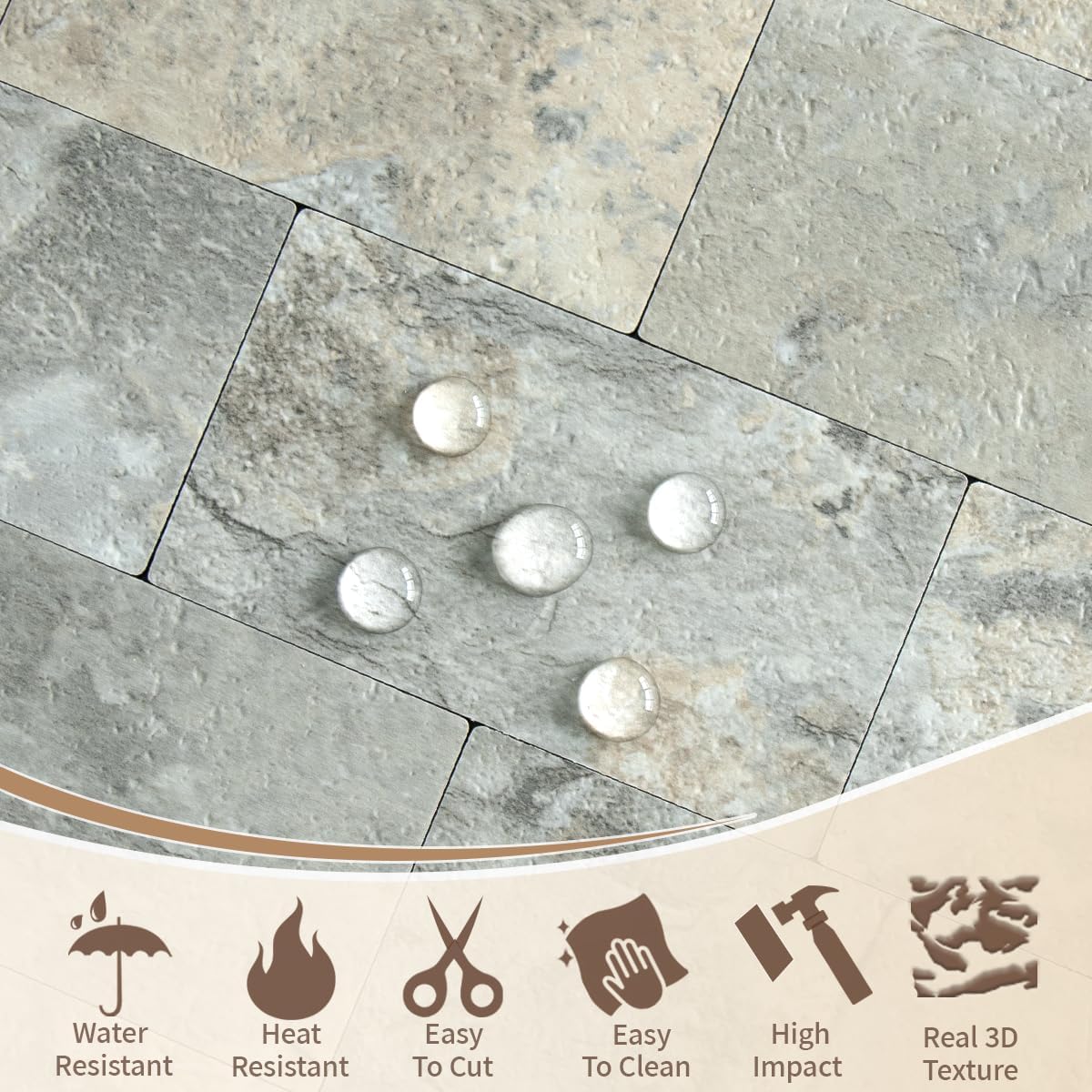 DICOFUN 10-Sheet Polished White Thick PVC Peel and Stick Backsplash, Ceramic Look Subway Tile White Kitchen Backsplash Peel and Stick Wall Tiles