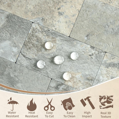 DICOFUN 10-Sheet Polished White Thick PVC Peel and Stick Backsplash, Ceramic Look Subway Tile White Kitchen Backsplash Peel and Stick Wall Tiles