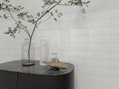 Colamo Luxury 10-Sheet Peel and Stick Backsplash,Self Adhesive Faux Stone 12”x12” White Subway Tile for Kitchen,Glossy Waterproof Carrara Brick Marble Look,Stick on Accent Wall for Bathroom,Bedroom