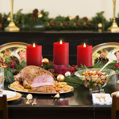 3x3 Flickering Flameless Candles Set of 2, 2AA Battery Life 600 Hours Battery Candles Flickering with Timer,3 inch Flameless Candles with Remote for Indoor/Outdoor, Ivory