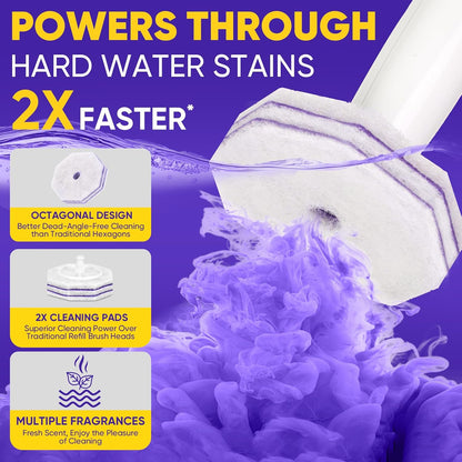 30Ct Aromative Toilet Brush Refills, Toilet Bowl Cleaner Refills, Double-Layer Cleaning Pads Added, Disposable Refill Heads for Toilet Bowl Cleaner Wands，Lemon, Blue Ocean, Lavender （Patented）