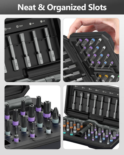 AMIR 42 in 1 Ratchet Screwdriver Set, Magnetic Screwdriver Set with 40 PCS Multi Bit, DIY Repair Tool Kit with Ratchet T Handle, Screw Driver Set Kit for Tools,Bicycle,Electronic Repair