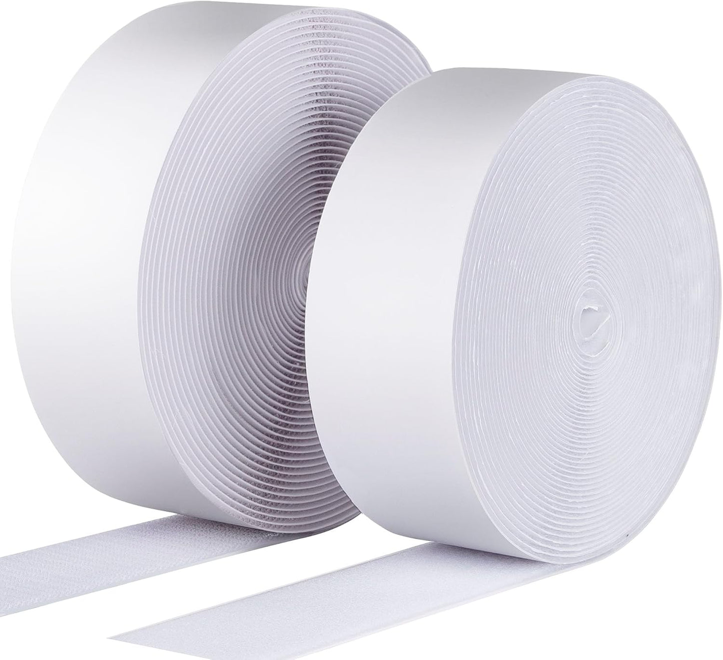 3 Inch x 20 Feet Adhesive Hook and Loop Tape, Nylon Heavy Duty Interlocking Tape, White Self Adhesive Hook and Loop Roll for Screen Window Sofa Cushions Carpet Wall Hanging