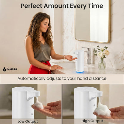 GentleJet EasyFoam Automatic Foaming Soap Dispenser Touchless Sensor, USB-C Rechargeable, 304 Stainless Steel, IPX5 Waterproof for Bathroom Kitchen Sink, 280 ml