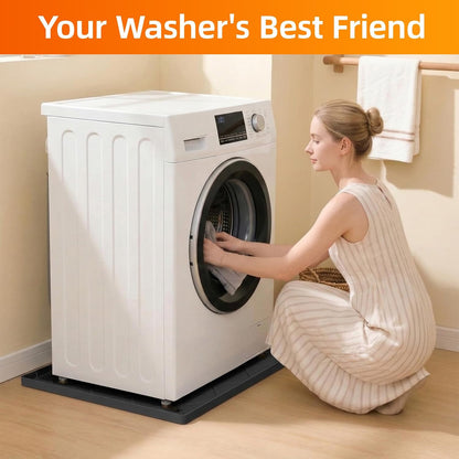 Washing Machine Drain Pan Silicone Mat, 32 x 30 Inch Washer Drip Tray, Non-Slip Waterproof Washer Tray for Floor Protection, Anti-Vibration Mat for Washer or Dryer