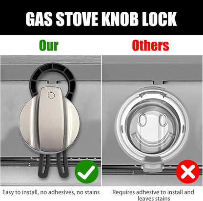 Stove Knob Safety Locks – Gas Stove Oven Knob Safety Covers –Child and Pets Proofing Locks (5 Pack) Black