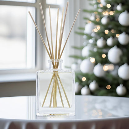 Urban Naturals Smoked Vanilla Reed Diffuser Set with Vanilla Bean, Sandalwood & Leather – 5 Ounce Sleek Black Rectangular Refillable Glass Bottle – Made in the USA