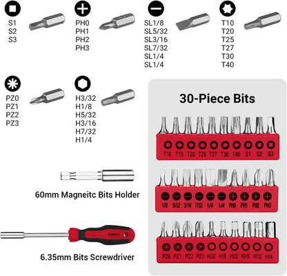 DEKOPRO General Household Hand Tool Kit with Plastic Toolbox Storage Case, All Purpose Home Tool Kit Includes Essential Tools for Office College Repairs, 50 Piece