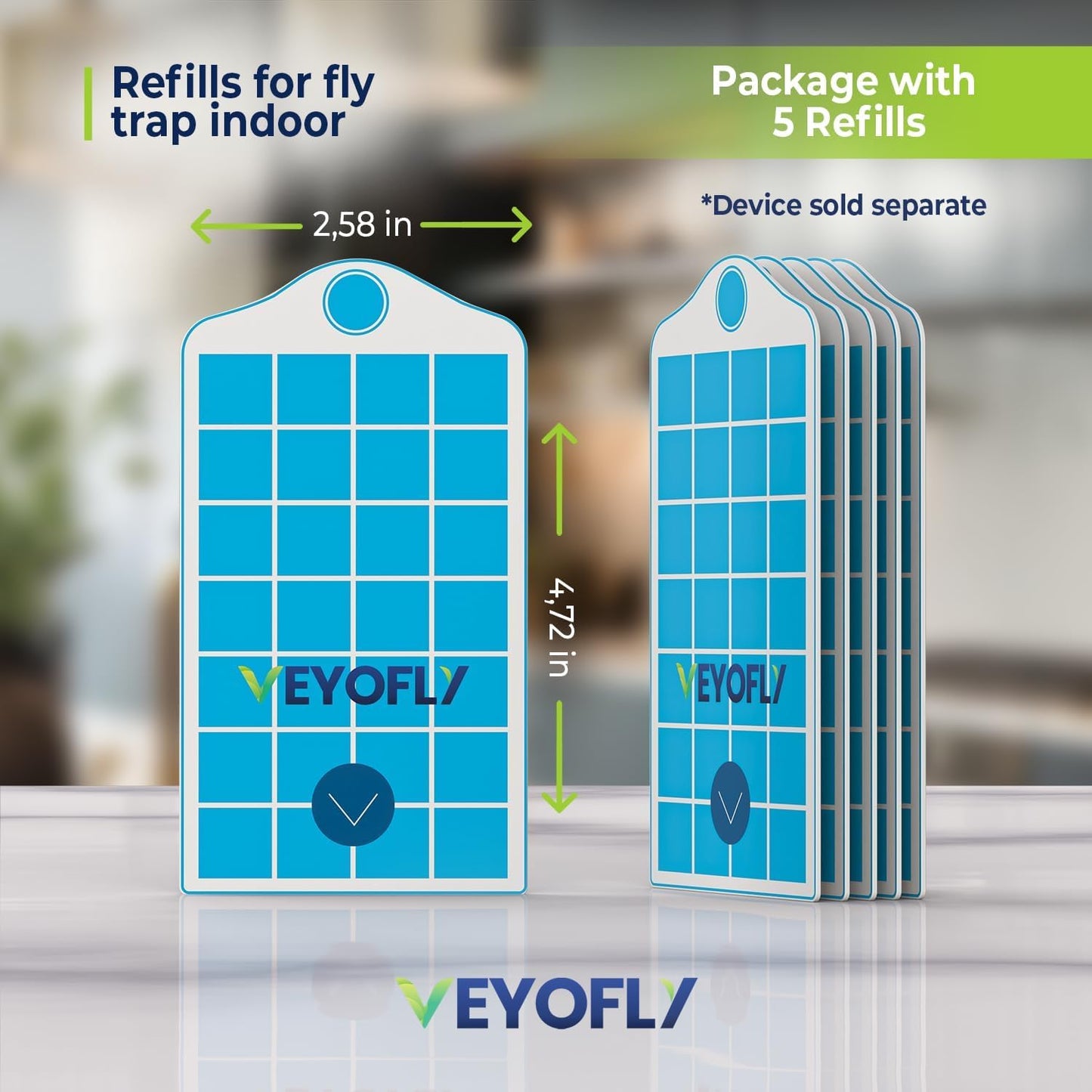 VEYOFLY Fruit Fly Traps for Indoors (2 Device + 6 Refills), Gnat Trap Indoor Plug in, Bug Traps, Flying Insect Trap, Gnat Traps for House Indoor, Fly Trap Indoor for Home Bug Light, Gnats Catcher