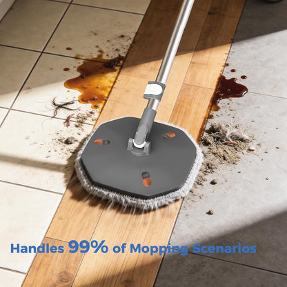 YASHE Spin Mop and Bucket System with True Clean Water Separation, Innovative Detachable Inner Clean Water Bucket for Easy Rinsing, Hands-Free Wringing Floor Mop with 2 Washable Microfiber Pads