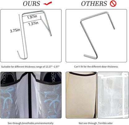 KEEPJOY 10 Tiers White Over Door Shoe Organizer Storage, Hanging Shoe Holder for Door with Large Deep Pockets, Fit 20-30 Pairs Shoe Rack for Sneakers, Boots (White)