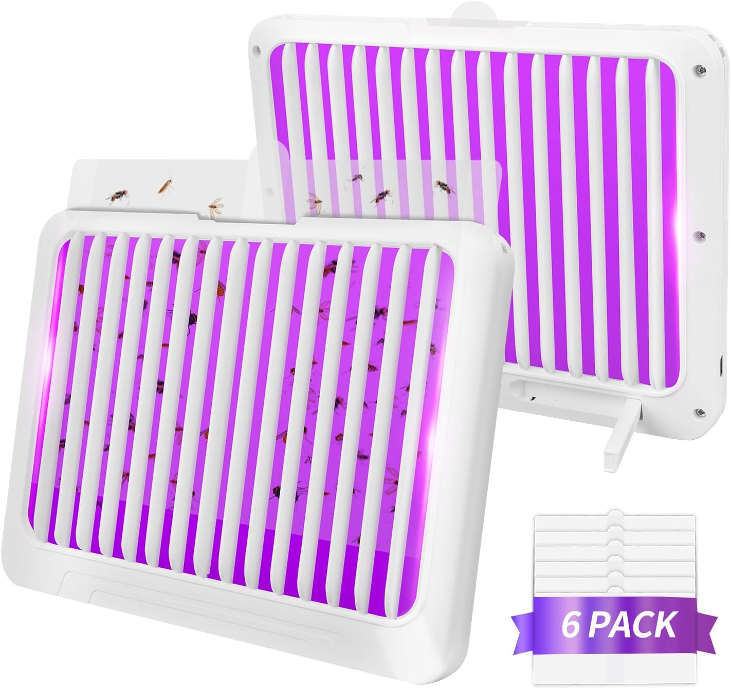 Fruit Fly Traps for Indoors - Indoor Fly Trap, Plug-in Bug Light Catcher with UV and Blue Light,Gnats, Mosquitoes, Flies, Moths,House Flies - Fly Traps Indoor for Home-400 Sq Ft of Protection