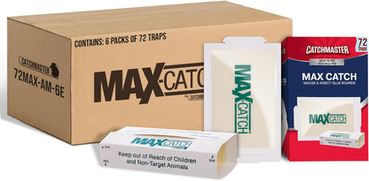Catchmaster Max-Catch Mouse & Insect Glue Trap 36PK, Mouse Traps Indoor for Home, Sticky Pest Control Adhesive Tray for Catching Bugs, Bulk Unscented Glue Boards