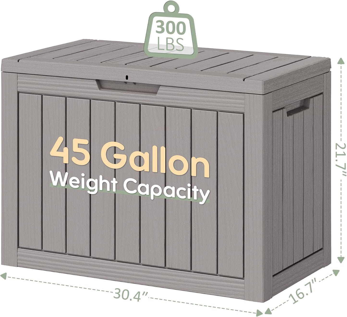 KAMABOKO 31 Gallon Outdoor Storage Box, Resin Deck Boxes Indoor and outdoor, Waterproof Storage Box Lockable Lid for Garden Tools, Package Delivery, Pool Supplies, Patio Cushions, Black