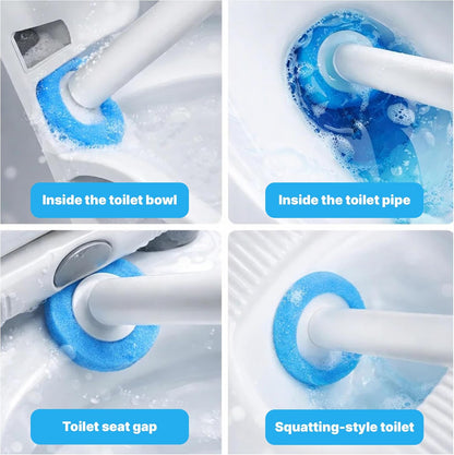CiLoN 30 Pack Auto-Open Lid Disposable Toilet Bowl Brush & Holder System | Wall-Mounted Disposable Toilet Cleaning Set For Touch-Free Space-Saving Hygienic Modern Bathrooms (Starter Kit + 30 Sponge)