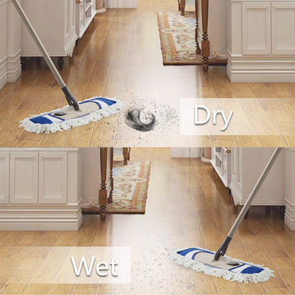 Eyliden Mop Pads (2 Pack) Wet Dry Dust Mop Pads for Hardwood Floors - Replacement Refills - Blue
