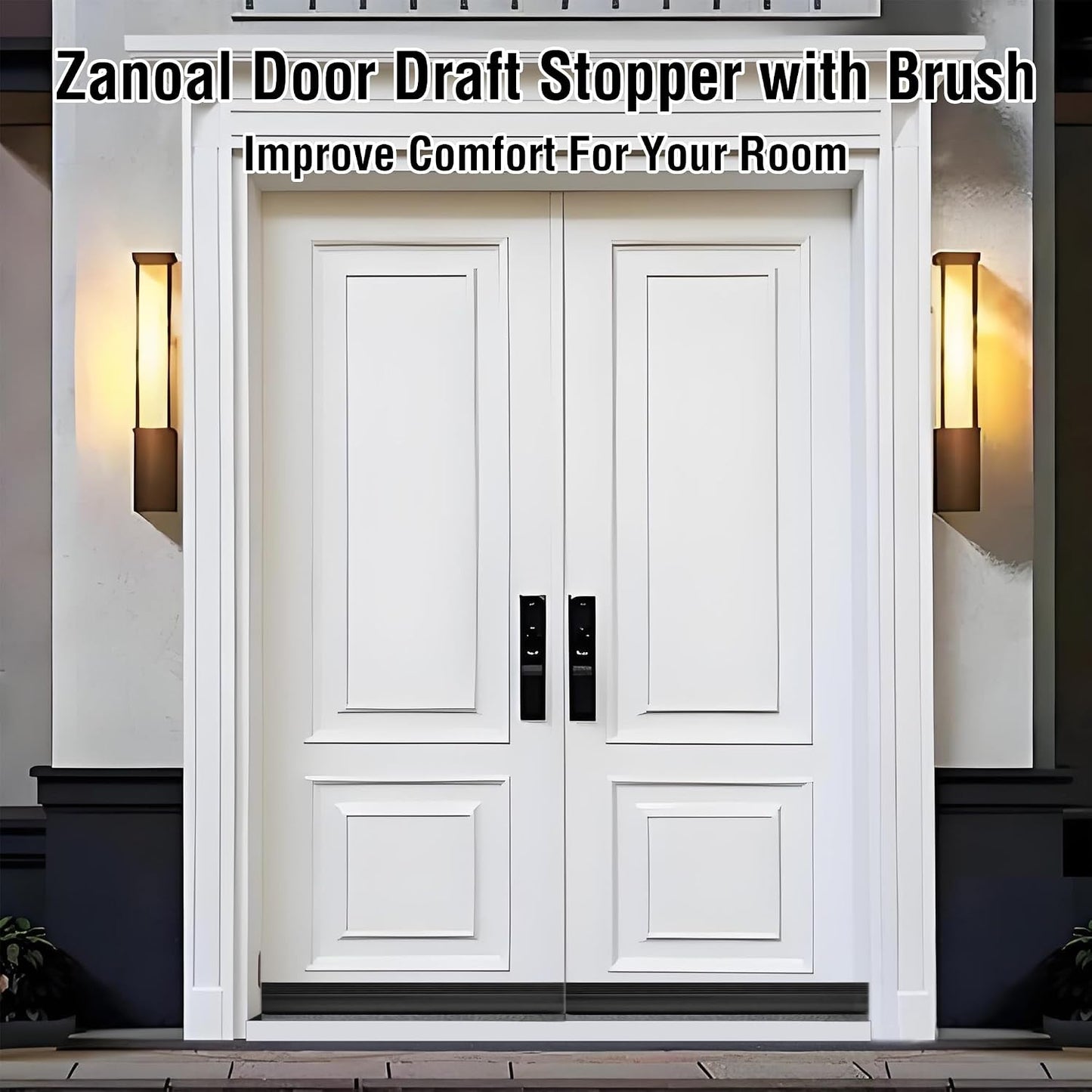 Door Draft Stopper with Brush,Under Door Draft Stoppers,Self Adhesive Draft Stopper for Bottom of Door,Silicone Weather Stripping,Door Sweep for Bottom of Door (Black, 39 Inch*1pack)