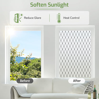 LUTE Window Privacy Film, Frosted Glass Window Film for Bathroom, Static Cling Removable Heat Control Glass Coverings, Non Adhesive Opaque Door Sticker for Home Office (Pure, 17.5" x 78.7")