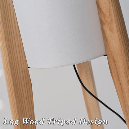 MIXL-Farmhouse Style Bamboo Floor Lamp,Large Wicker Indoor Floor Light,Boho Standing Light Plug in,Modern Minimalist Standing Lamp for Living Room Bedroom