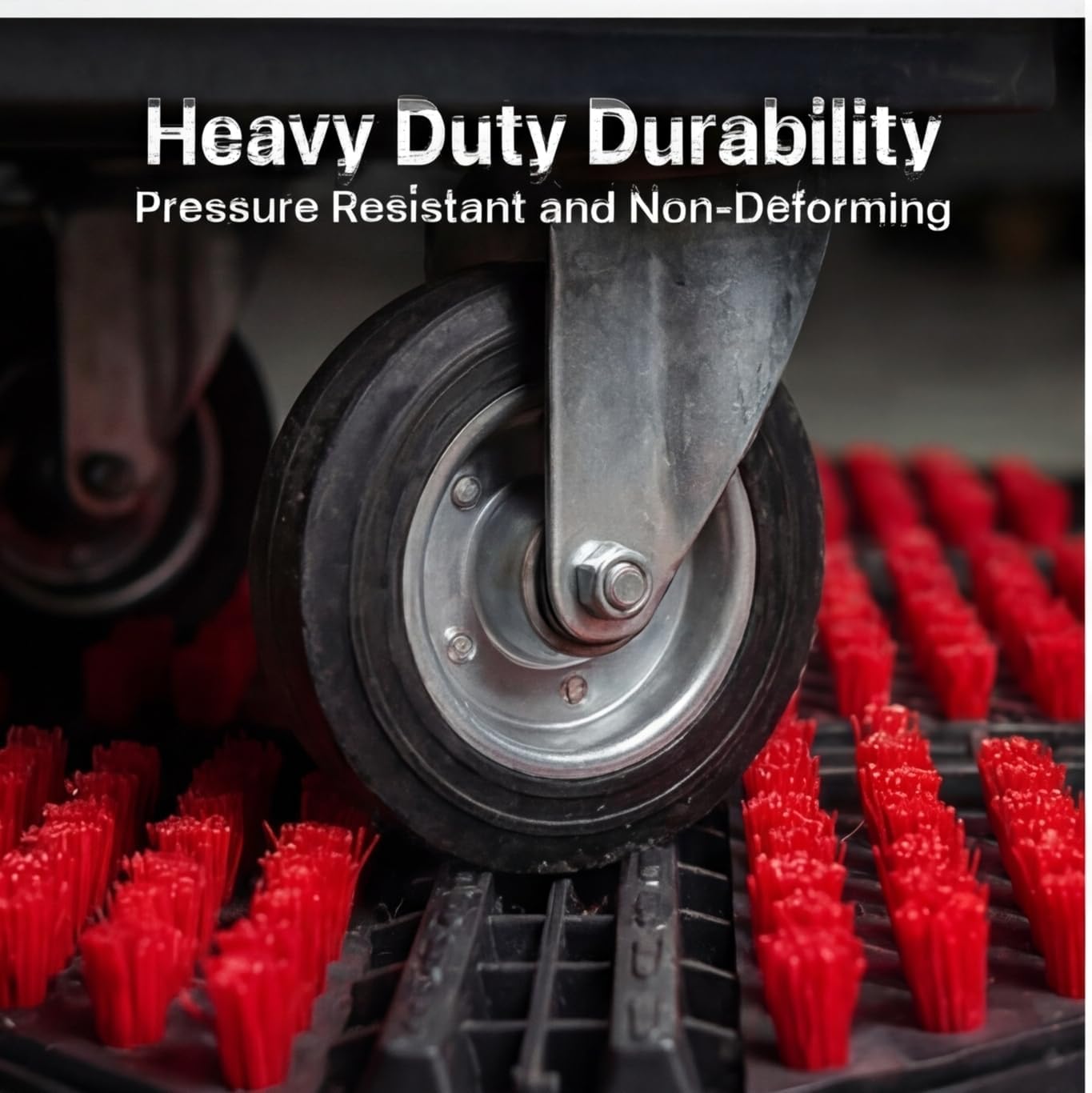 Heavy Duty Outdoor Boot Scraper Mat, 29.5" x 17.5" | Mud & Snow Doormat with Stiff Nylon Bristles, Modular Interlocking Shoe Cleaner for Garden 1.37" Thick