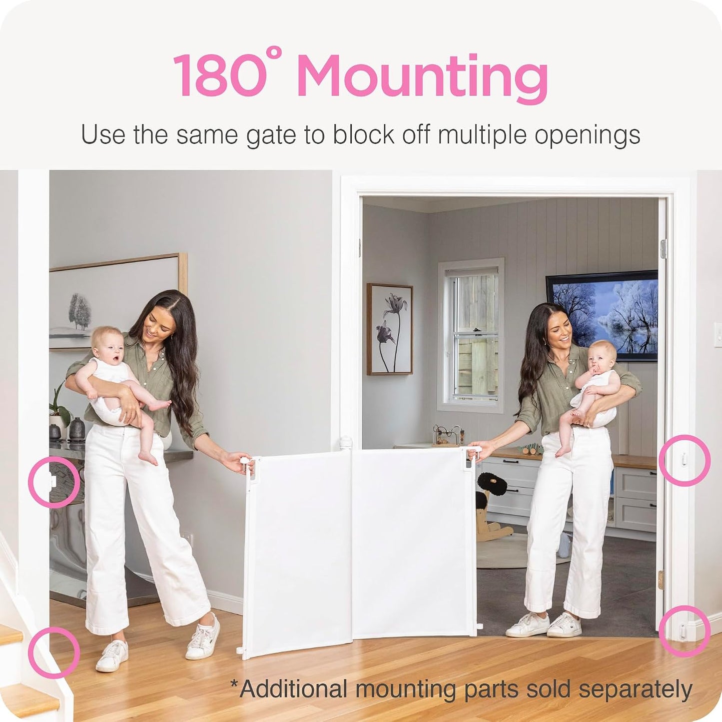 Perma Child Safety Indoor Outdoor Ultimate Retractable Baby Gate, 38.6" Tall Extends to 79" Wide, Black