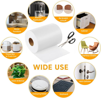 Furnigear Felt Strips with Adhesive Backing Heavy Duty Cuttable Felt Tape Roll Furniture Pads for Chair Legs - Protecting Hardwood Floors, Chair Wall Protector (Black, 80 x 0.5 x 0.14 Inch)