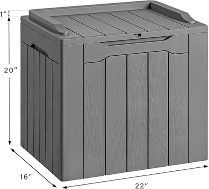 Devoko 30 Gallon Resin Deck Box Waterproof Outdoor Storage Box for Patio Furniture Pool Accessories Indoor Storage for Cushion Garden Tools (30 Gallon, Black)